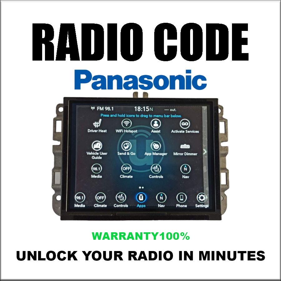 Jeep Dodge Panasonic Radio Code Chrysler Ram Models UAQ UAS Stereo Pincode Service