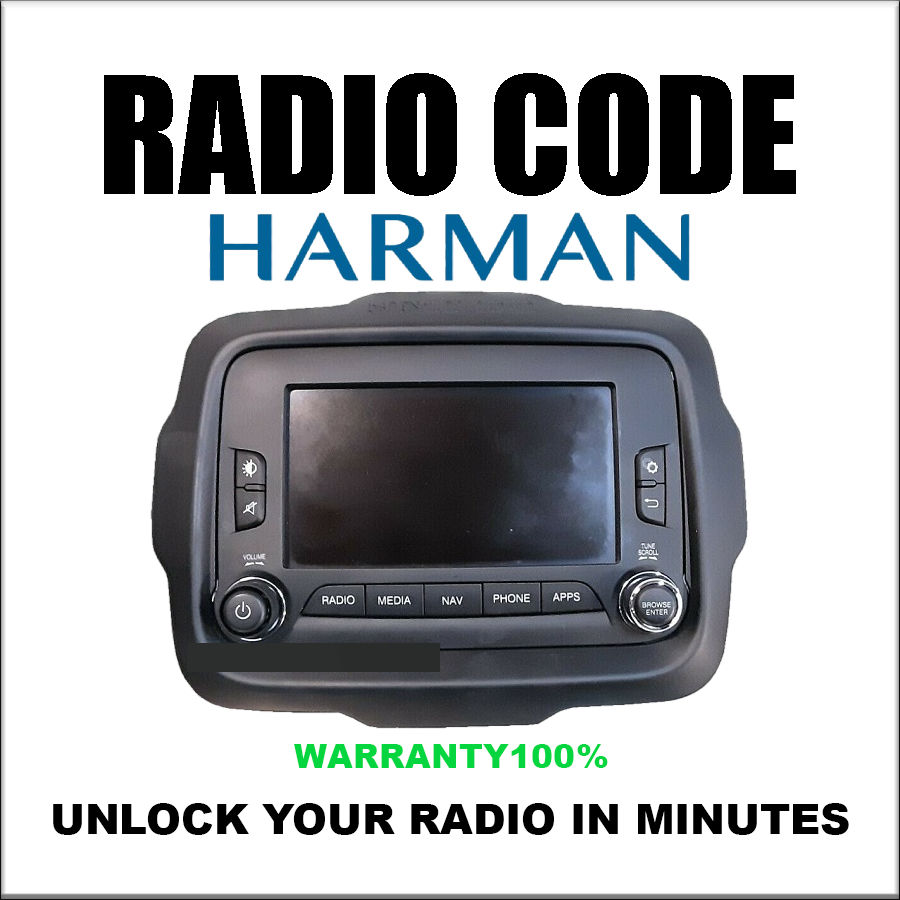 Harman Radio Code T00BE Series UCONNECT 8.4 VP4 U Alfa Romeo Fiat Jeep Chrysler Stereo Pincode Service