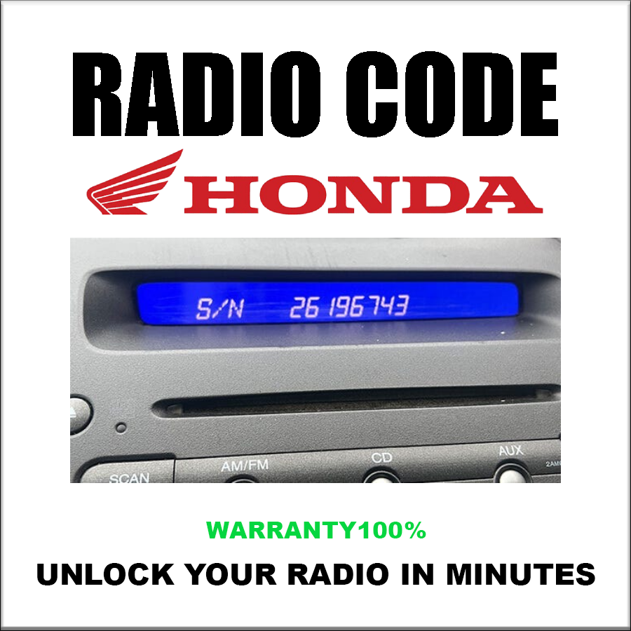 Handa Radio Codes Accord City Civic Cr-v Crx Cr-z Hr-v K Insight Unlock Stereo Pincode Service