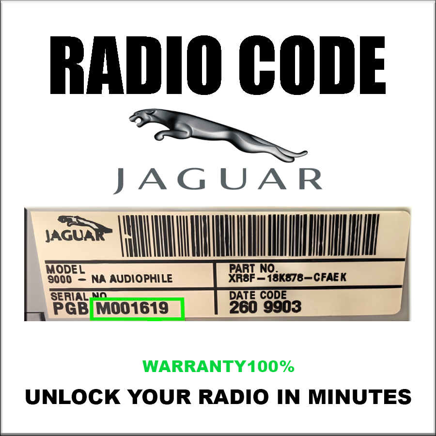 Jaguar Radio Codes Unlock Stereo Car Type Alpine And Visteon Series JA And MA Pincode Fast Service