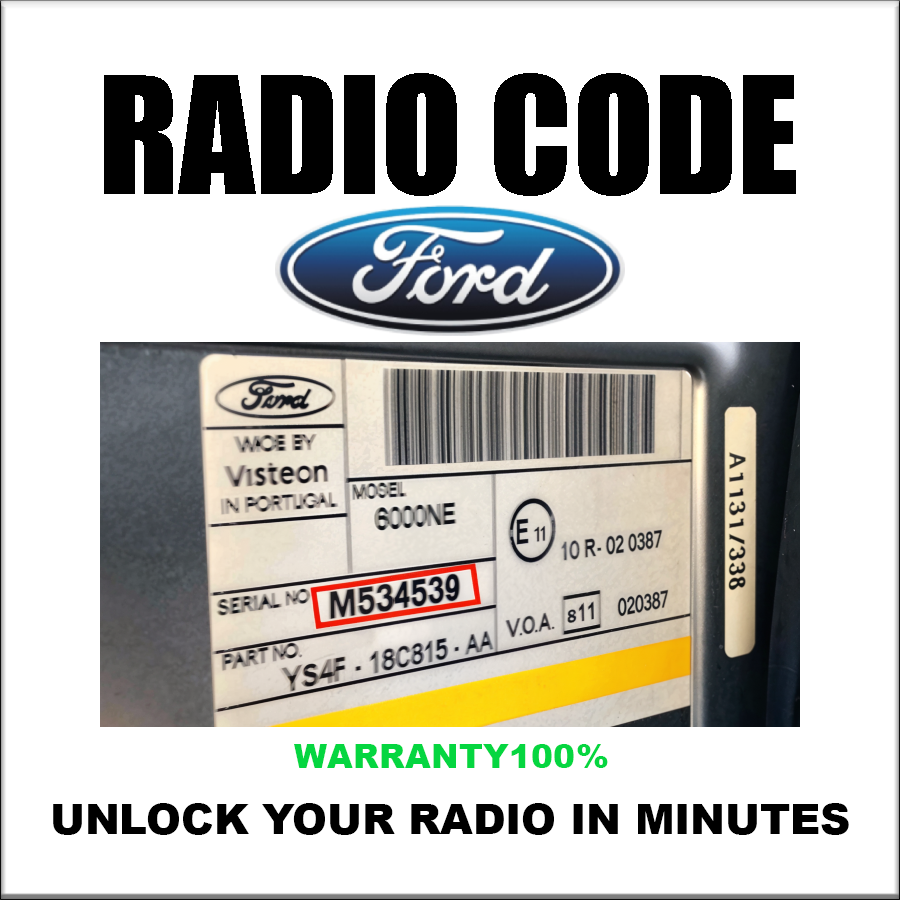 Unlock Ford Radio Codes Stereo Pincode Using Serial Number Series M V Bp Or 815 C7 Fast Service