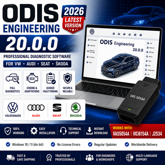 ODIS Engineering 20.0.0 Professional ECU Programming & Diagnostic Software for VW Audi Seat Skoda | Instant Download